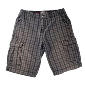 Men’s Plaid Cargo Shorts Size 34